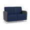 Lesro Siena 2 Seat Tandem Seating No Center Arm, Brushed Steel, MD Ink Back, MD Ink Seat, RS Echo Panels SN2101 - alternate 1